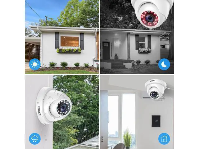 Alt view image 4 of 7 - ZOSI 4 Pack 2MP 1080p HD-TVI Home Security Camera Outdoor Indoor 1920TVL, 24PCS LEDs, 80ft Night Vision, 90°View Angle, Weatherproof Surveillance CCTV Dome Camera