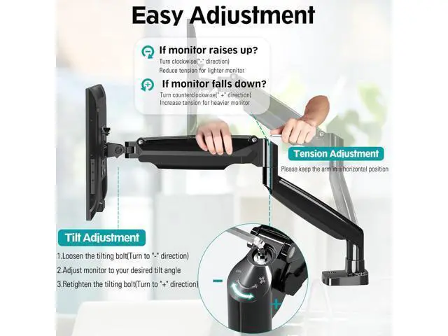 Alt view image 2 of 7 - MOUNT PRO Dual Monitor Desk Mount fits 22 to 39 Ultrawide Computer Screen, Holds up to 30.9lbs Each, Fully Adjustable Long Monitor Arm for Two Monitors, Gas Spring Monitor Stand, 100x100 VESA Mount