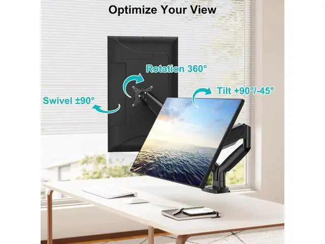Alt view image 5 of 7 - MOUNT PRO Dual Monitor Desk Mount fits 22 to 39 Ultrawide Computer Screen, Holds up to 30.9lbs Each, Fully Adjustable Long Monitor Arm for Two Monitors, Gas Spring Monitor Stand, 100x100 VESA Mount