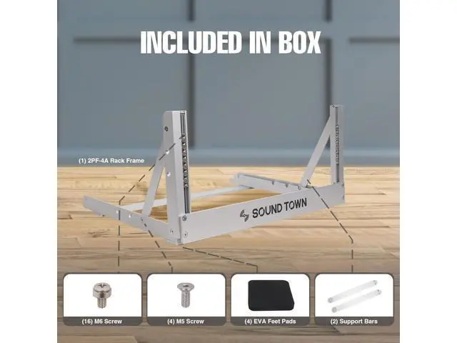 Alt view image 4 of 7 - Sound Town 4U Aluminum 2-Post Desktop Open-Frame Rack, Angle Adjustable, for Audio/Video, Network Switches, Routers, Patch Panels (2PF-4A)