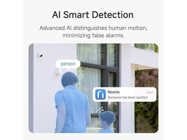 Alt view image 5 of 7 - Noorio B200 Security Camera Wireless Outdoor Magnetic, 1080p Cameras for Home Security, Battery 1Min Install AI Motion Detection WiFi Indoor Camera, Color Night Vision, 2-Way Talk, Work with Alexa