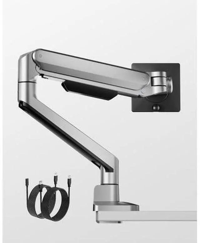 Main image of monTEK Deluxe Monitor Arm with USB A/C up to 40 Inch Holds 26.4 lbs Curved Screens Aluminum Fully Motion Single Monitor Stand with Clamp/Grommet, Quick Release Plate,75/100mm VESA,MA1008UCSL