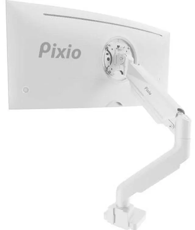 Main image of Pixio PS2S White Ultrawide Heavy-Duty Premium Single Monitor Arm Stand Desk Mount - Fits up to 49 inches Monitors, Weights up to 39lbs Flat / 31lbs Curved, Compatible with VESA 75x75 100x100mm