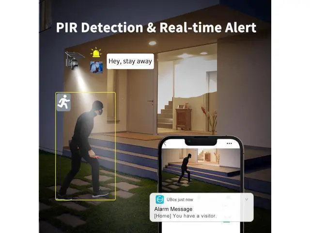 Alt view image 7 of 7 - Xega 4G LTE Cellular Security Camera Outdoor Solar Camera Wireless Built-in SIM Card, 2K HD Color Night Vision PTZ 360° View, Smart PIR Motion Detection, 2-Way Talk, No WiFi, IP66