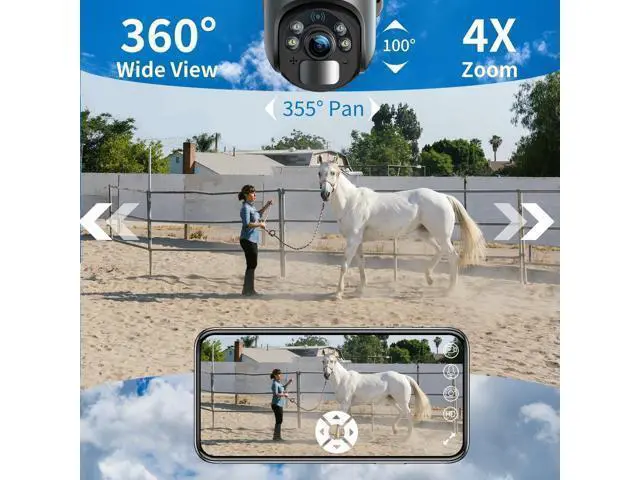 Alt view image 4 of 7 - Xega 4G LTE Cellular Security Camera Outdoor Solar Camera Wireless Built-in SIM Card, 2K HD Color Night Vision PTZ 360° View, Smart PIR Motion Detection, 2-Way Talk, No WiFi, IP66