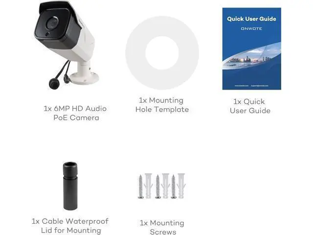 Alt view image 6 of 7 - ONWOTE 6MP Super HD PoE IP Security Camera with Audio, AI Human Vehicle Detection, 3072x2048 6 Megapixels, 122° FoV, Indoor/Outdoor Commercial Wired Camera for Business, Add-on to PoE NVR System