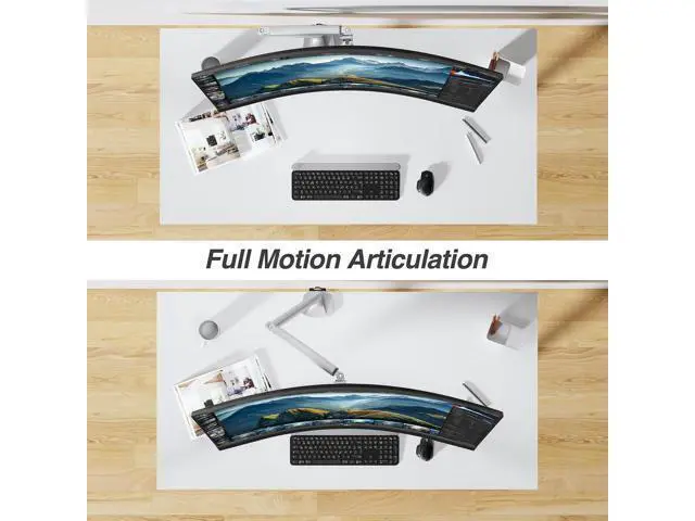 Alt view image 6 of 7 - AVLT Single 17"-45" Monitor Arm Desk Mount Premium Mechanical Spring fits One Flat/Curved/Ultrawide Monitor Full Motion Height Swivel Tilt Rotation Adjustable, Gray