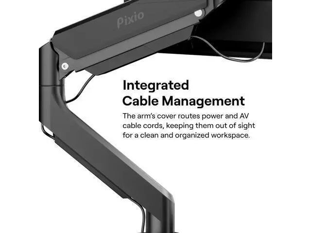 Alt view image 5 of 7 - Pixio PS2S Ultrawide Heavy-Duty Premium Single Monitor Arm Stand Desk Mount - Fits up to 49 inches Monitors, Weights up to 39lbs Flat / 31lbs Curved, Compatible with VESA 75x75mm 100x100mm
