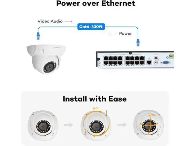 Alt view image 3 of 6 - ONWOTE 6MP Super HD PoE IP Security Camera with Audio, AI Human Vehicle Detection, 3072x2048 6 Megapixels, 122° FoV, Indoor/Outdoor Commercial Wired Camera for Business, Add-on to PoE NVR System