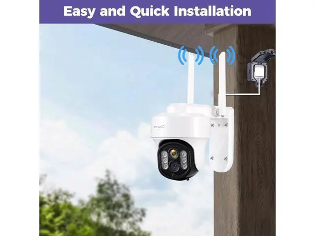 Alt view image 6 of 7 - xmartO Auto-Track Security Camera Outdoor Wireless, 3MP WiFi PTZ Security Camera AC Powered, Auto Floodlight, Color Night Vision, Motion Detection MSG and Siren, SD Card and Cloud Storage