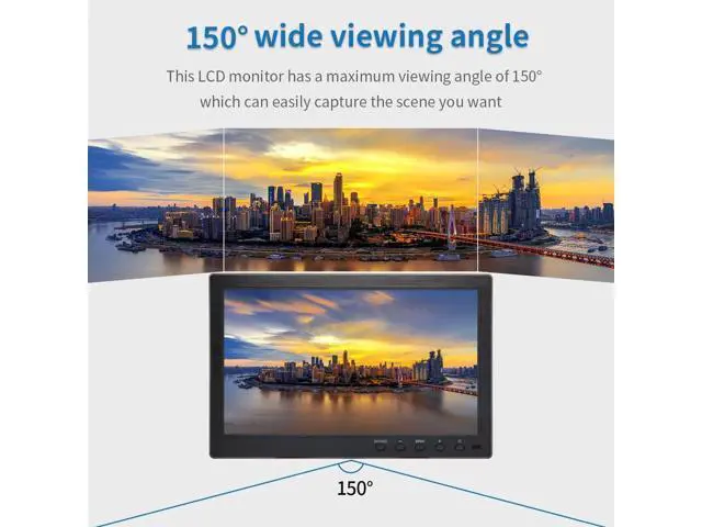 Alt view image 3 of 7 - 10.1 inch Security Monitor & Displays, 1024 * 600 Resolution, HD/BNC/AV/VGA/USB Input, Built-in Dual Speakers Portable LCD Monitor, Suitable for Game CCTV PC DVD DSLR