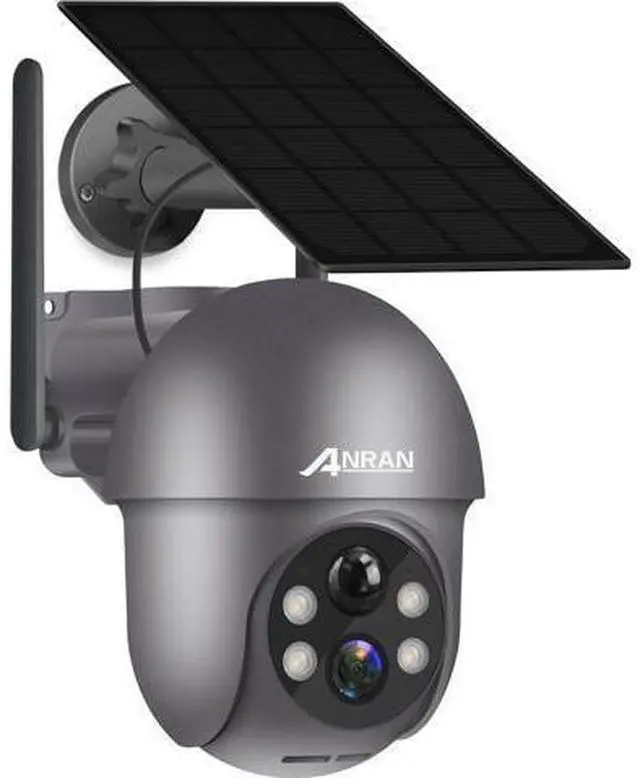 Main image of ANRAN Security Camera Wireless Outdoor with 360° View, 2K Solar Outdoor Camera with Smart Siren, Spotlights, Color Night Vision, PIR Human Detection, Pan Tilt Control, 2-Way Talk, IP65, Q1 Grey