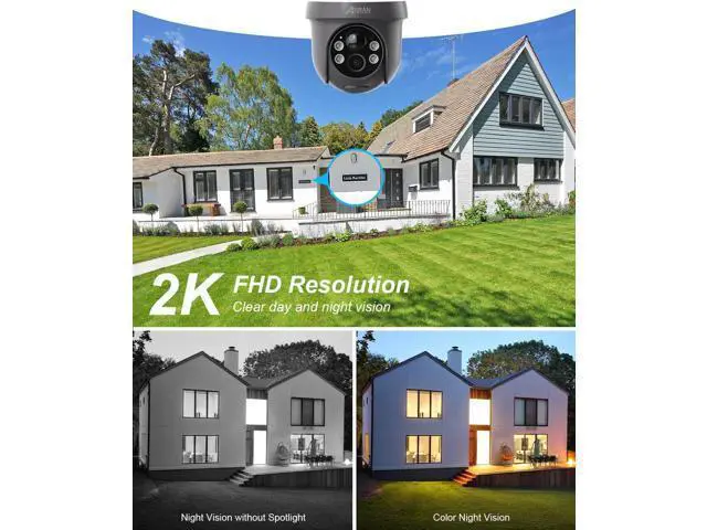 Alt view image 5 of 7 - ANRAN Security Camera Wireless Outdoor with 360° View, 2K Solar Outdoor Camera with Smart Siren, Spotlights, Color Night Vision, PIR Human Detection, Pan Tilt Control, 2-Way Talk, IP65, Q1 Grey