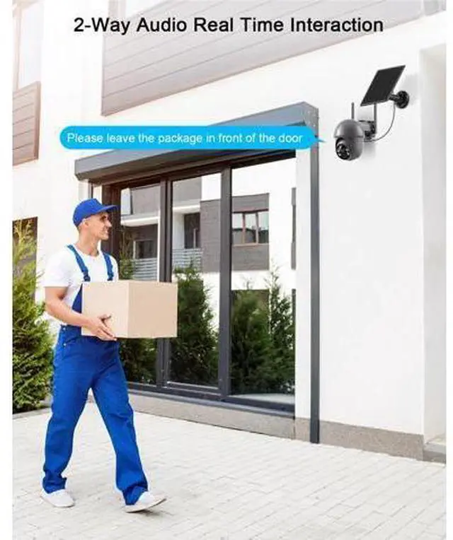 Alt view image 7 of 7 - ANRAN Security Camera Wireless Outdoor with 360° View, 2K Solar Outdoor Camera with Smart Siren, Spotlights, Color Night Vision, PIR Human Detection, Pan Tilt Control, 2-Way Talk, IP65, Q1 Grey