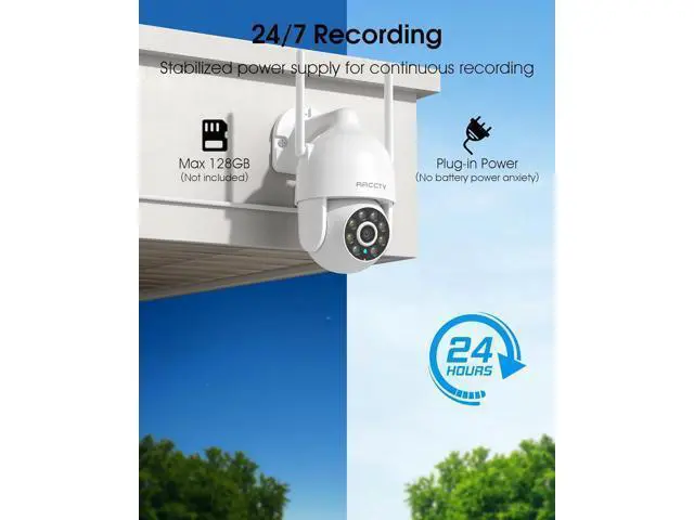 Alt view image 5 of 7 - 2K Security Cameras Outdoor, 360°Pan-Tilt View 2.4G/5G WiFi Security Camera with Motion Tracking, Spotlight & Siren, 2-Way Audio, Full Color Night Vision, Waterproof (2 Pack)
