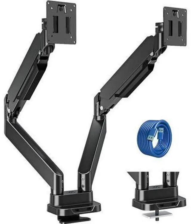 Main image of Dual Monitor Mount Fits Max 39" Computer Screen, Hold 4.4-33 lbs Each Ultrawide Desk Mount, Adjustable Gas Spring Double Monitor Arm, Monitor Stand for 2 Monitors with USB, VESA