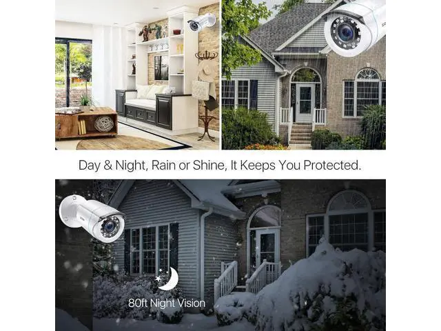 Alt view image 5 of 7 - ZOSI 4 x 2MP 1080p HD-TVI Home Security Camera Outdoor Indoor 1920TVL,24PCS LEDs,80ft Night Vision, 90°View Angle, Weatherproof Outside Surveillance CCTV Bullet Camera