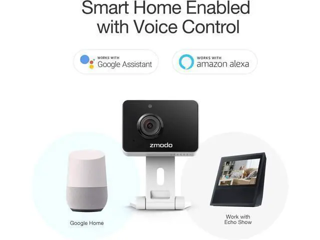 Alt view image 3 of 5 - Zmodo Mini Pro, 1080P Plug-in WiFi Security Camera, Indoor Smart Camera with AI Motion Detection, Pet Nanny Cam, Night Vision, 2-Way Audio, Phone App, Works with Alexa & Google Assistant. 4 Pack