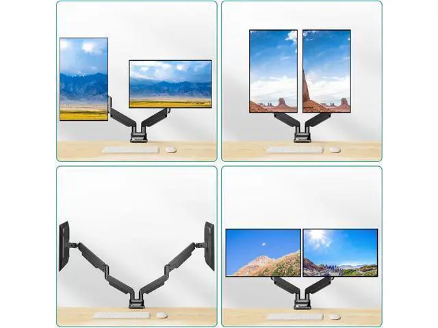 Alt view image 5 of 7 - MOUNT PRO Dual Monitor Stand for Max 43 Inch Ultrawide Computer Screen, Premium Aluminum Heavy Duty Monitor Arm Holds 6.6lbs to 33lbs, Gas Spring Full Motion Display Desk Stand, VESA Mount