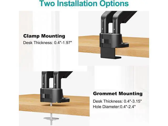 Alt view image 6 of 7 - MOUNT PRO Dual Monitor Stand for Max 43 Inch Ultrawide Computer Screen, Premium Aluminum Heavy Duty Monitor Arm Holds 6.6lbs to 33lbs, Gas Spring Full Motion Display Desk Stand, VESA Mount