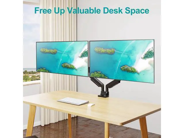 Alt view image 7 of 7 - MOUNT PRO Dual Monitor Stand for Max 43 Inch Ultrawide Computer Screen, Premium Aluminum Heavy Duty Monitor Arm Holds 6.6lbs to 33lbs, Gas Spring Full Motion Display Desk Stand, VESA Mount