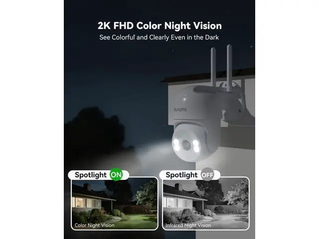 Alt view image 3 of 7 - blurams 2K Security Camera Outdoor, Pan-Tilt Outdoor Camera Wired w/360° View, Motion Tracking, 2.4/5GHz WiFi 6, 2-Way Audio, Weatherproof, Free Person/Motion Detection, 24/7 Recording 2Pack