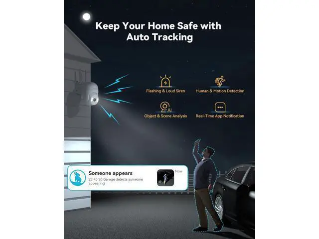 Alt view image 4 of 7 - blurams 2K Security Camera Outdoor, Pan-Tilt Outdoor Camera Wired w/360° View, Motion Tracking, 2.4/5GHz WiFi 6, 2-Way Audio, Weatherproof, Free Person/Motion Detection, 24/7 Recording 2Pack