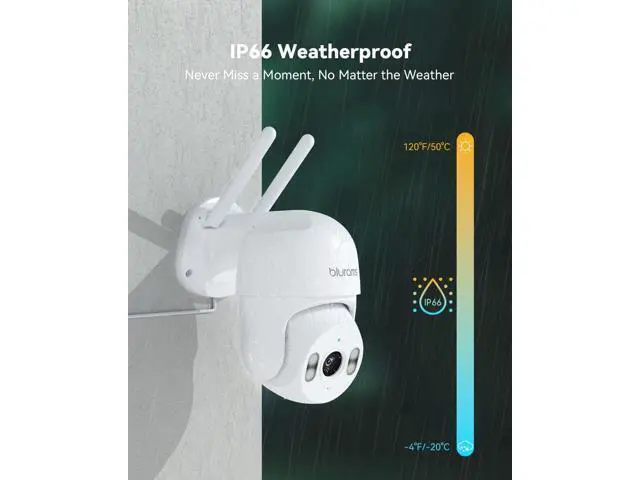 Alt view image 6 of 7 - blurams 2K Security Camera Outdoor, Pan-Tilt Outdoor Camera Wired w/360° View, Motion Tracking, 2.4/5GHz WiFi 6, 2-Way Audio, Weatherproof, Free Person/Motion Detection, 24/7 Recording 2Pack
