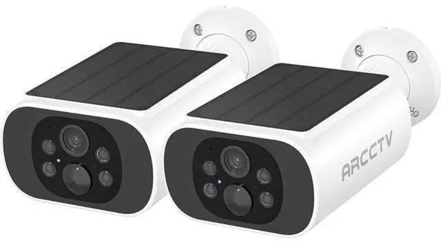 Main image of Solar Security Camera Outdoor Wireless, 4MP Battery Powered Home Surveillance Camera with Embedded Solar Panel, PIR Motion Sensor, 2.4G/5G Dual Band WiFi (2 Pack)