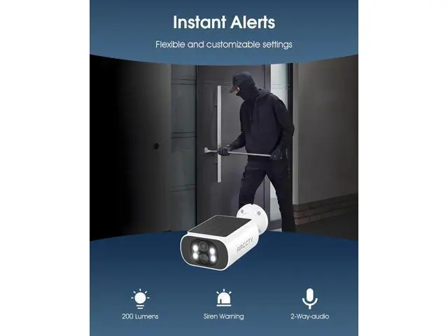 Alt view image 6 of 7 - Solar Security Camera Outdoor Wireless, 4MP Battery Powered Home Surveillance Camera with Embedded Solar Panel, PIR Motion Sensor, 2.4G/5G Dual Band WiFi (2 Pack)