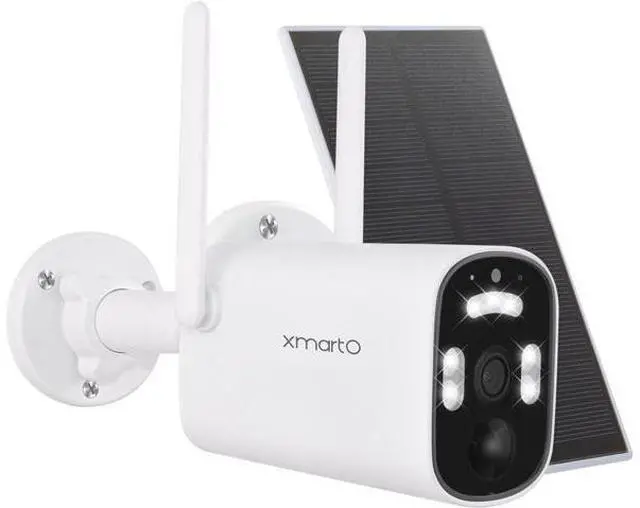 Main image of xmartO 100% Wire-Free Solar PTZ Home Security Camera System Wireless, 4-Set 2K 4MP QHD CCTV Camera Kit with 4K 10CH Expandable WiFi NVR and Past 90-Day Video Storage (Solar Bullet CAM)