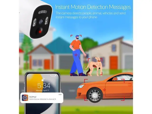 Alt view image 5 of 7 - xmartO 100% Wire-Free Solar PTZ Home Security Camera System Wireless, 4-Set 2K 4MP QHD CCTV Camera Kit with 4K 10CH Expandable WiFi NVR and Past 90-Day Video Storage (Solar Bullet CAM)