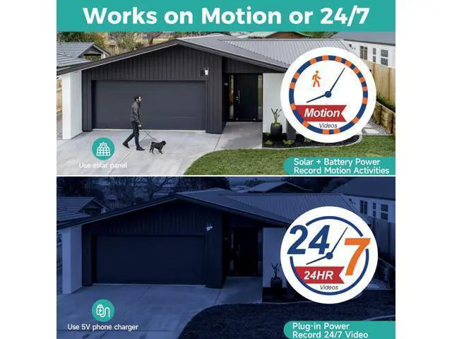 Alt view image 7 of 7 - xmartO 100% Wire-Free Solar PTZ Home Security Camera System Wireless, 4-Set 2K 4MP QHD CCTV Camera Kit with 4K 10CH Expandable WiFi NVR and Past 90-Day Video Storage (Solar Bullet CAM)