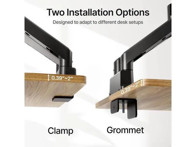 Alt view image 5 of 7 - monTEK Dual Monitor Mount Monitor Arms for 2 Monitors for 17 to 35 Inch Curved Screen Holds 35 Lbs Adjustable Heavy Duty Monitor Desk Mount Cable Management, VESA 75/100mm,MA1007BK-D