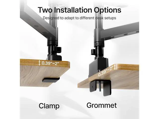 Alt view image 6 of 7 - monTEK Dual Monitor Mount Tall Monitor arms for 2 Monitors for 17 to 35 Inch Curved Screen Holds 35 Lbs Adjustable Heavy Duty Monitor Desk Mount Cable Management, VESA 75/100mm, MA1007PBK-D
