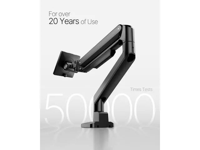 Alt view image 6 of 7 - monTEK Deluxe Monitor Arm up to 40 Inch Holds 26.4 lbs Curved Screens Aluminum Fully Motion Adjustable Single Monitor Stand with Clamp/Grommet Desk Mount, Quick Release Plate,75/100mm VESA, MA1008BK