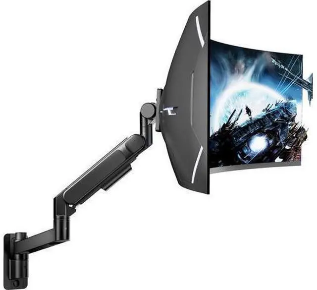 Main image of ARES WING Monitor Wall Mount for 24-57 Inch Ultrawide Gaming Screens, Premium Heavy Duty Monitor Arm Holds 60 lbs, Full Motion Gas Spring, Bearing Head for Easy Adjustment, 75/100 VESA Mount, Black