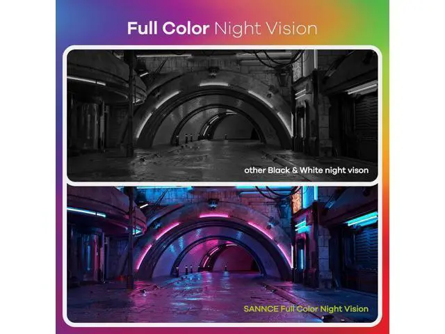 Alt view image 3 of 7 - SANNCE Full Color Night Vision Security Camera, 4pcs 1080P TVI Wired CCTV Surveillance Camera for Home, Indoor Outdoor Use, Built-in 3500K Smart Warm Spotlight LED, 4 Cameras with Adapter & Cables