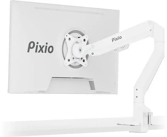 Main image of Pixio PS1S Wave White Single Monitor Arm Stand Desk Mount - Fits up to 32 inches Monitors and up to 19.8lbs. VESA Compatibility and Integrated Cable Management