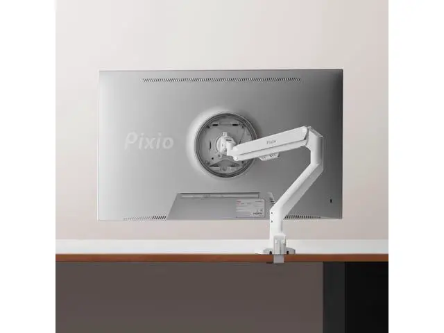 Alt view image 7 of 7 - Pixio PS1S Wave White Single Monitor Arm Stand Desk Mount - Fits up to 32 inches Monitors and up to 19.8lbs. VESA Compatibility and Integrated Cable Management