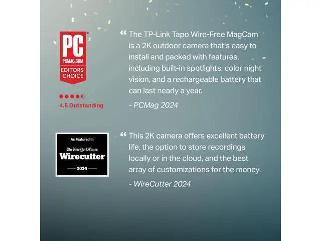 Alt view image 2 of 7 - Tapo MagCam, 2025 Wirecutter Best Outdoor Security Camera & PCMag Editors Choice, 2K, Battery, Magnetic Mount Wireless Camera, 150° FOV, SD/Cloud Storage, Person/Vehicle Detection