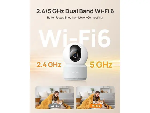Alt view image 4 of 6 - Anona 4K UHD Indoor Camera, Pet/Dog/Baby Security Camera with Phone App, 360°Pan-Tilt, 5G/2.4G Dual-Band Wi-Fi 6, Auto-Tracking, Person/Pet/Baby Crying Detection, Privacy Mode, Two-Way Audio, 2 Pack