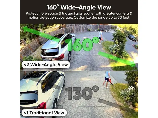 Alt view image 4 of 7 - WYZE Floodlight Camera v2, Security Camera Outdoor, 2K HD with Color Night Vision, 2800-Lumen LEDs, 160° Wide View, 105dB Siren, Works with Alexa & Google Assistant, Wired, Free Expert Support