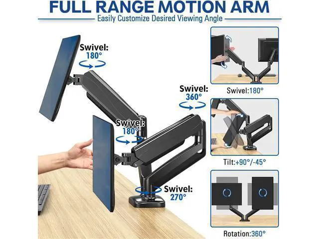 Alt view image 7 of 7 - Dual Spring LCD Monitor Arms with USB and Multimedia Ports