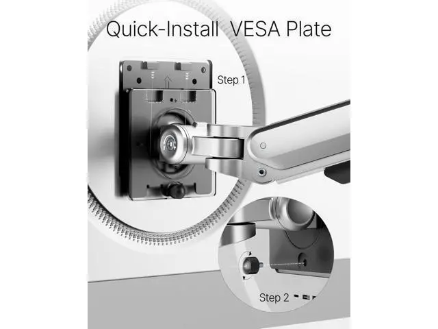 Alt view image 7 of 7 - monTEK Deluxe Monitor Arm up to 40 Inch Holds 26.4 lbs Curved Screens Aluminum Fully Motion Adjustable Single Monitor Stand with Clamp/Grommet Desk Mount, Quick Release Plate,75/100mm VESA, MA1008SL