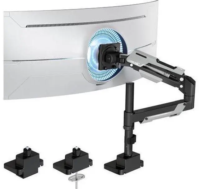 Main image of ARES WING CoreArm Single Monitor Mount, Ultrawide Monitor Arm for 24 to 57'' Heavy Duty Curved Screen, Adjustable Gas Spring Monitors Arm Stand up to 66LBS with 75/100/200 Vesa Mount, Black