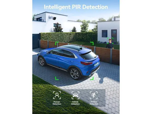 Alt view image 3 of 7 - FOSCAM 4K 8MP IP PoE Security Cameras Wireless Outdoor, V8EP Surveillance Camera for Home Security, 120° FoV, 20x Zoom, AI Detect Human/Vehicle, 66FT Color Night Vision,Siren Alert,2-Way Audio,IP66