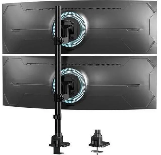 Main image of Dual Monitor-Arm Ultrawide Heavy Duty - 24-57 inch Vertical Dual Monitor Mount, Adjustable Stacked Double Monitor Desk Mount Stand, Max Load 59.4 lbs (per Screen), VESA 75 100 mm, Black