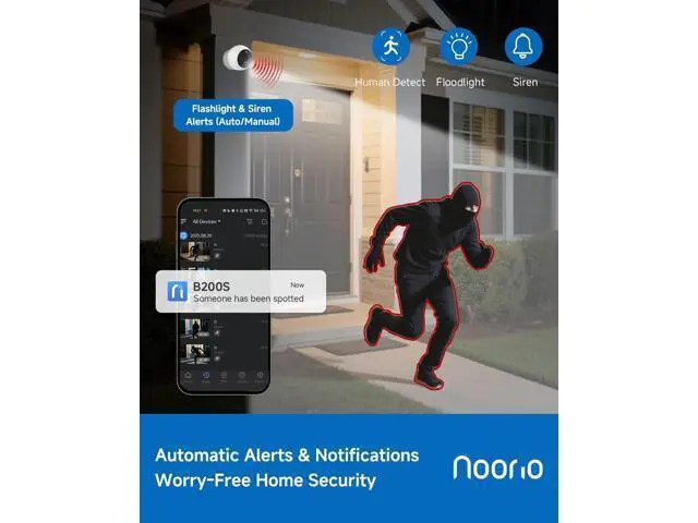 Alt view image 6 of 7 - Noorio Security Cameras Wireless Outdoor Magnetic, 1080P Battery Powered Indoor Cameras for Home Security, Smart Motion Detection Outdoor Pet Dog Camera, Free Local Storage MagCam, 2.4G WiFi, B200S
