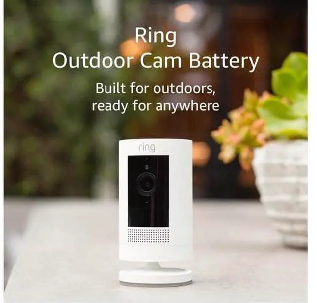 Main image of Ring Outdoor Cam (Stick Up Cam) | Weather-Resistant Outdoor Camera, Live View, Color Night Vision, Two-Way Talk, Motion alerts, Works with Alexa | White